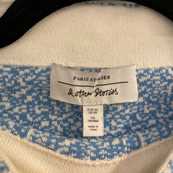 & Other Stories Blue and White Mock Neck Sweater Size XS - Picture 2 of 4